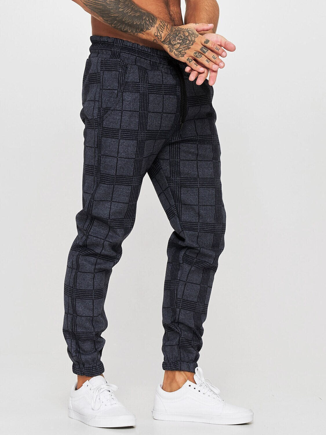 Men's Sporty Casual / Sporty Pants Chinos Drawstring Elastic Waist Print Full Length Pants Casual Sports Micro-elastic Geometry Outdoor Sports Mid Waist White Black Light Grey Dark Gray S M L XL XXL