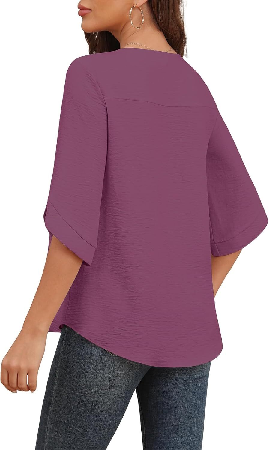 Women's 2024 Summer Chiffon Blouses Bell Short Sleeve TShirts Casual Loose Flowy Dressy Work Tops for Leggings Blouse