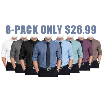 Wrinkle Free Long Sleeve Button Down Formal Business Shirt