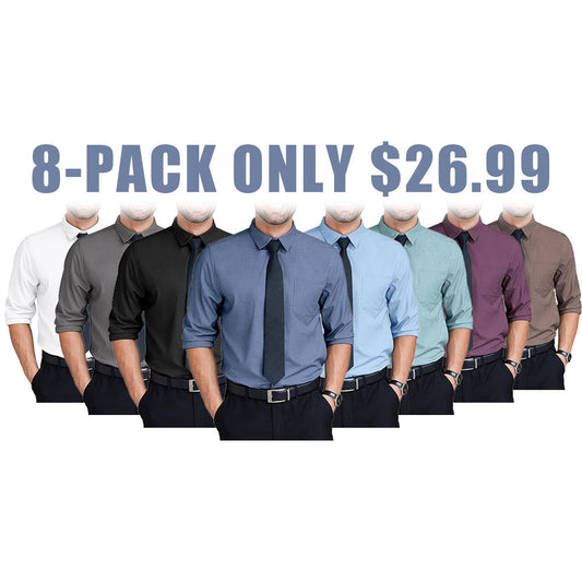 Wrinkle Free Long Sleeve Button Down Formal Business Shirt