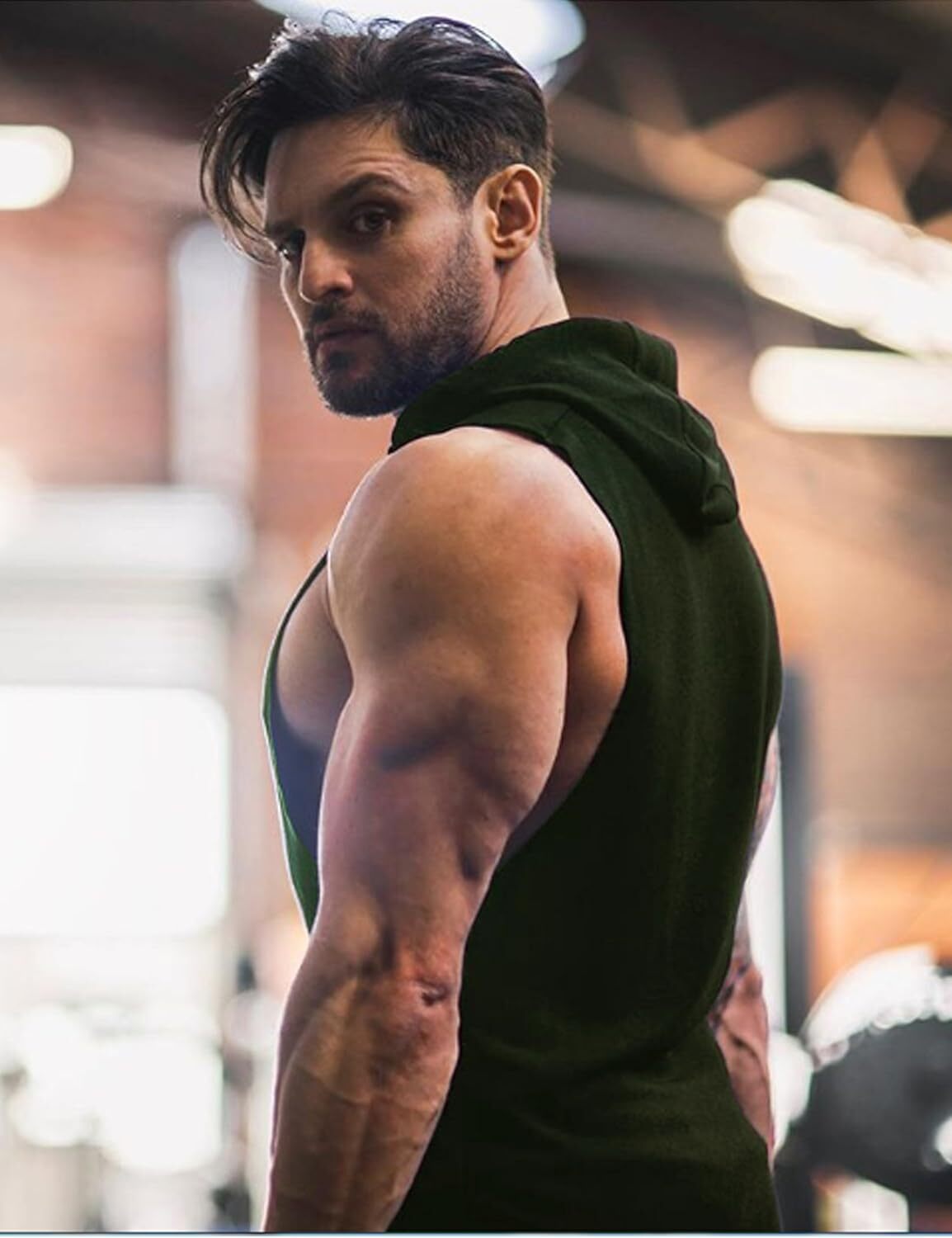 Men's Workout Hooded Tank Tops Bodybuilding Muscle Cut Off T Shirt Sleeveless Gym Hoodies