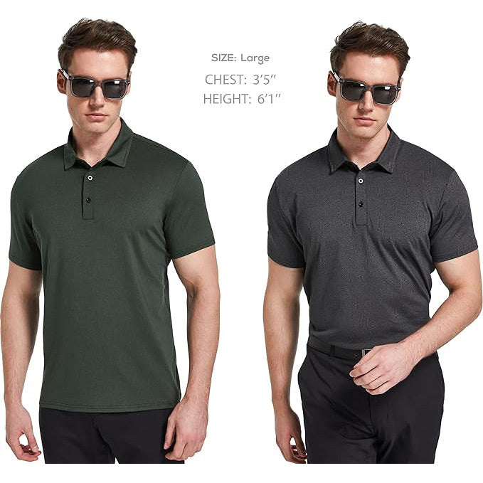 Men's Polo Shirts Quick Dry Short Sleeve Performance Moisture Wicking